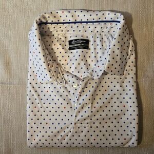Ben Hogan Performance Men's XL Golf Polo Shirt White‎ Blue Red Stars Patriotic